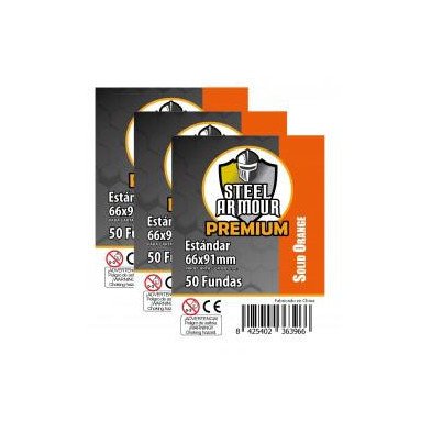 Steel armour - 50 fundas Opacas Naranja 66x91mm
