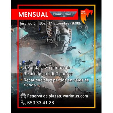 [40K] Torneo 1000 puntos - 14 diciembre 2025