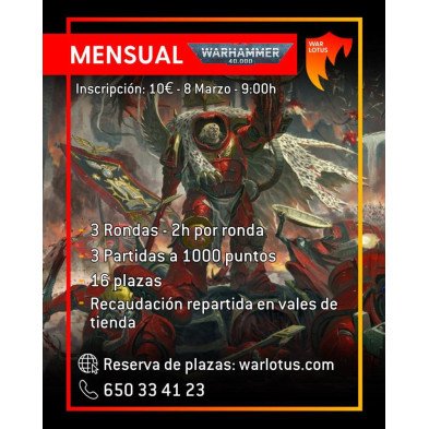 [40K] Torneo 1000 puntos - 8 marzo 2026