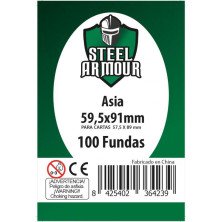 Steel Armour - 100 Fundas tamaño Asia  59 5x91mm 