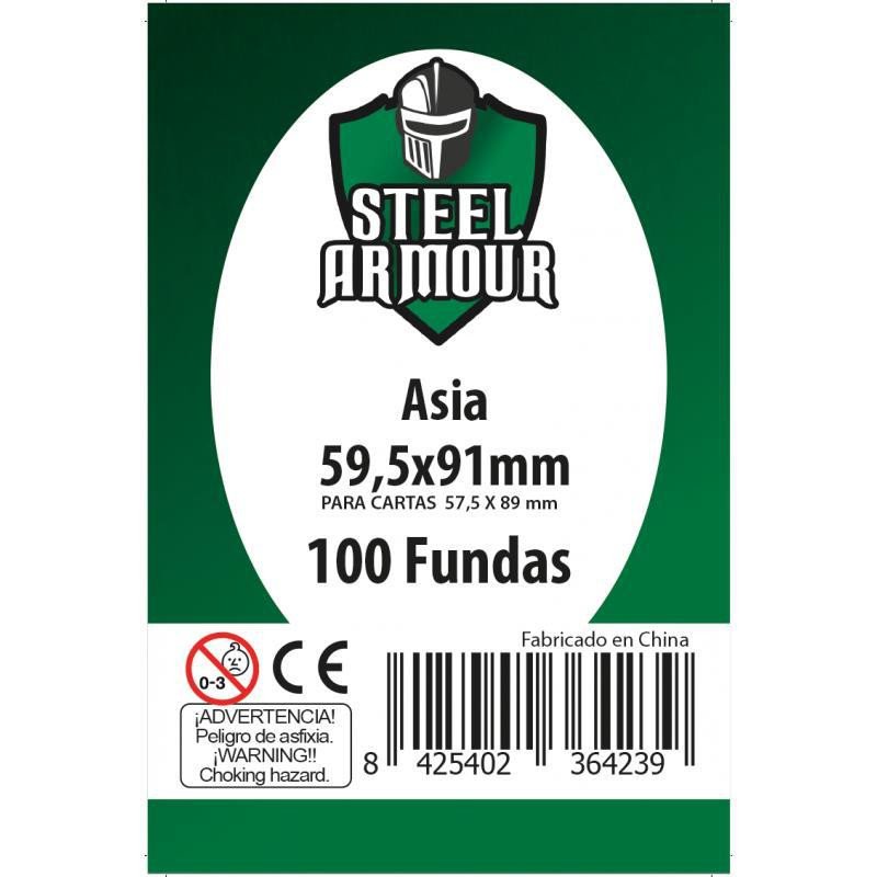 Steel Armour - 100 Fundas tamaño Asia  59 5x91mm 