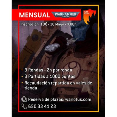 [40K] Torneo 1000 puntos - 10 Mayo 2026