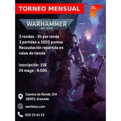 [40K] Torneo 1000 puntos - 24 Mayo 2026