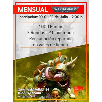 [40K] Torneo 40k - 14 Julio 2026