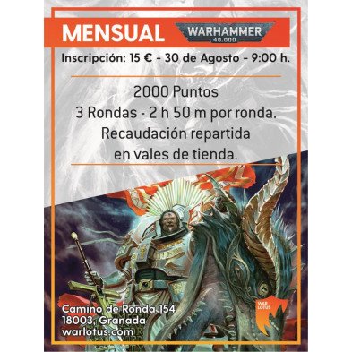 [40k] 2000 puntos - 30 de Agosto 2026