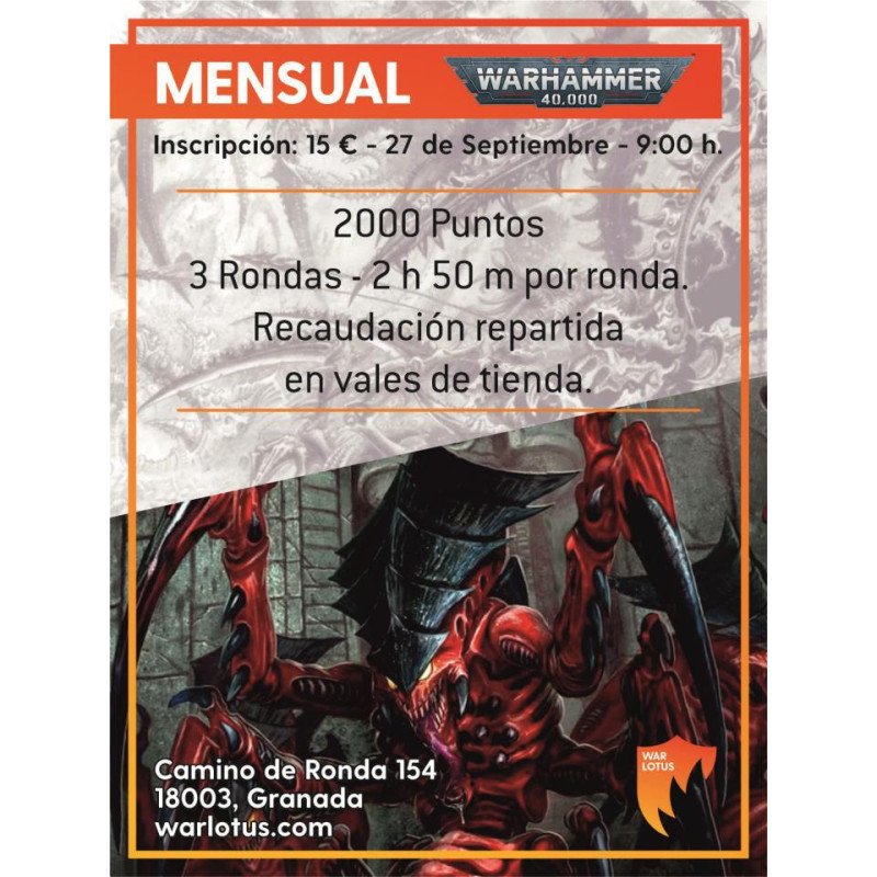  [40K] Torneo 2000 puntos - 27 Septiembre 2026